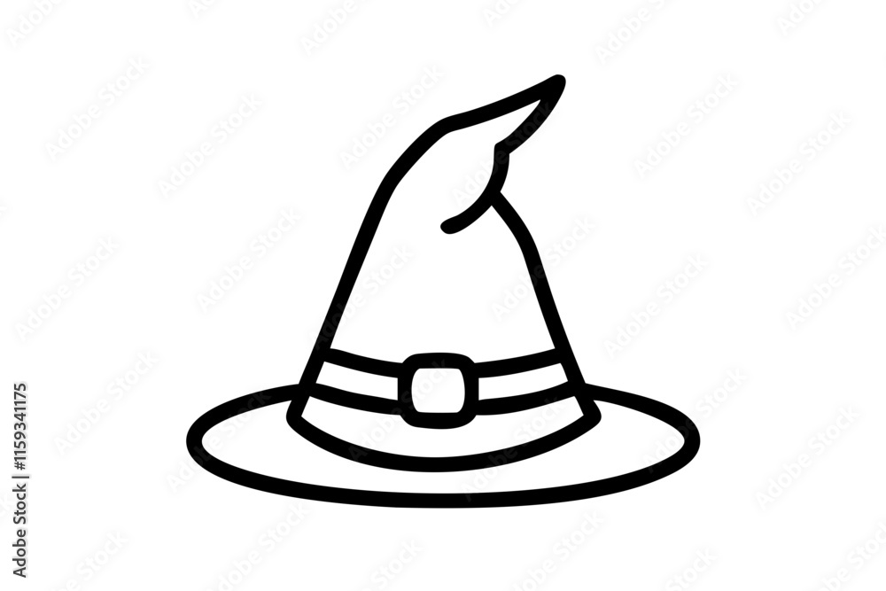 Vector Witch Hat Icon on White Background - Halloween Symbol Vector Witch Hat Icon on White Background - Halloween Symbol