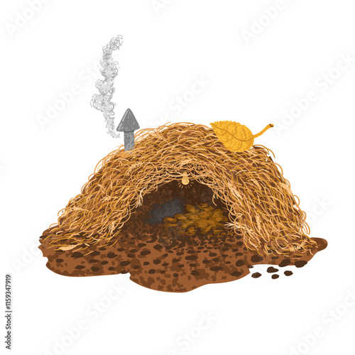 Vector Colorful Cartoon Illustration of Hamster Mink Isolated on White Background