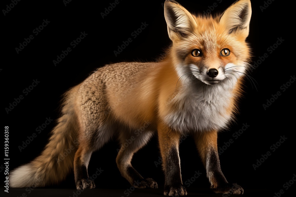 Fototapeta premium A captivating portrait of a red fox showcasing its vibrant fur and curious expression.