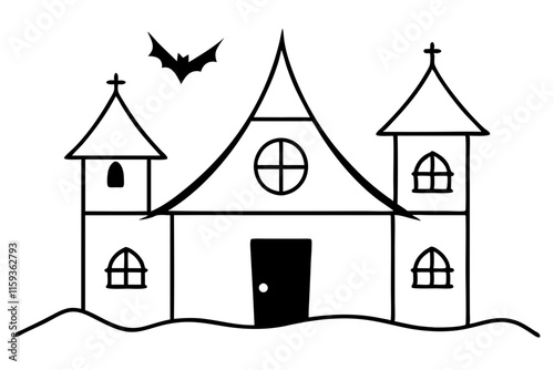 Spooky Halloween Home Background Vector Illustration