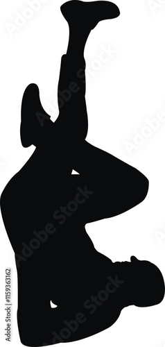 a man making exercise, body silhouette vector
