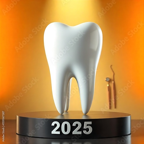  tooth transformed into a gleaming New Year sculpture.
