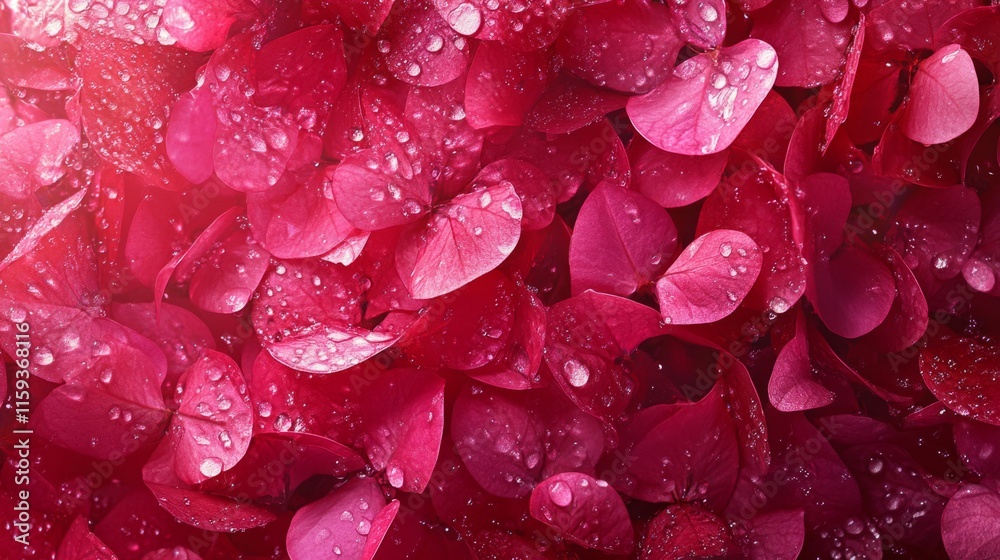 Bright pink bougainvillea flowers shining with small water drops, vivid tropical background generative ai Bright pink bougainvillea flowers shining with small water drops, vivid tropical background generative ai