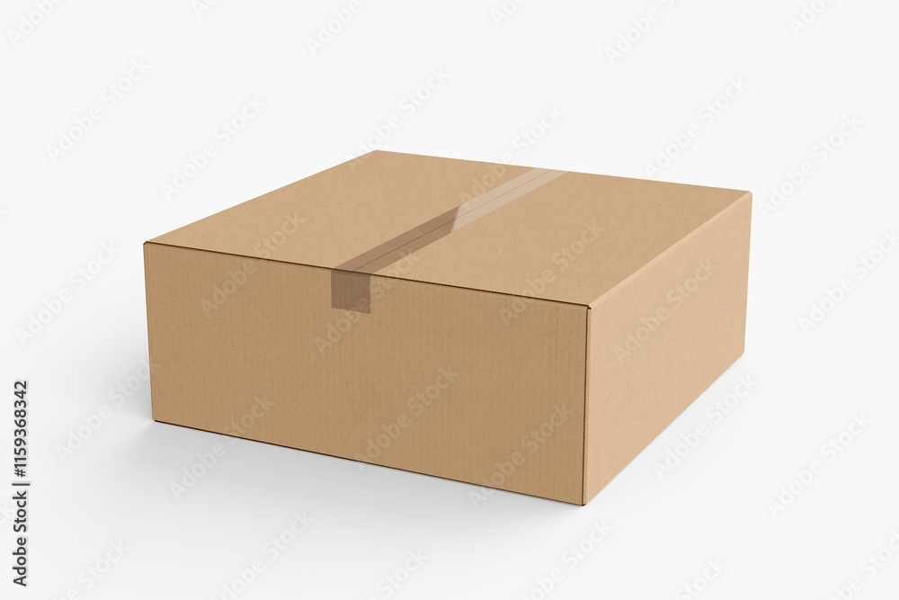 Fototapeta premium empty Brown Paper mailing box cardboard box isolated on white background