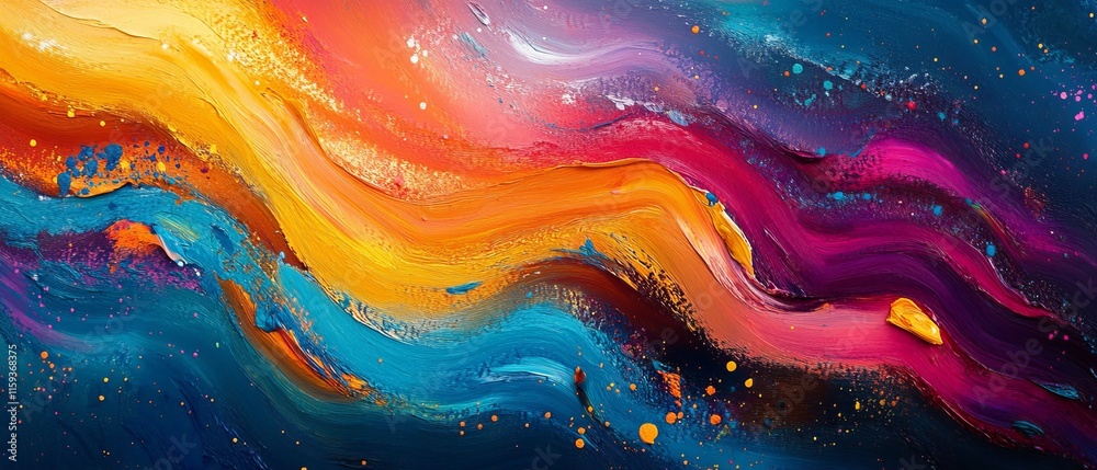 Dynamic glowing paint strokes create surreal abstract patterns with vibrant tones., Generative AI Dynamic glowing paint strokes create surreal abstract patterns with vibrant tones., Generative AI