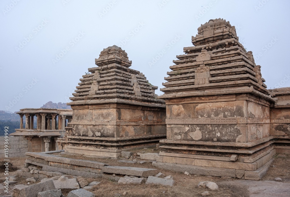 Hemakuta Hill Temple Complex in Hampi. India Hemakuta Hill Temple Complex in Hampi. India