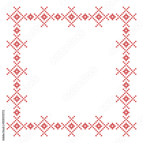 Square frame cross stitch pattern