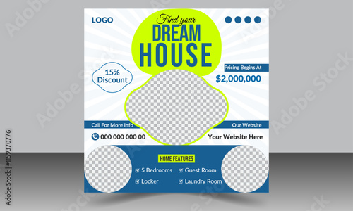 Professional Modern Real Estate Social Media Post Design