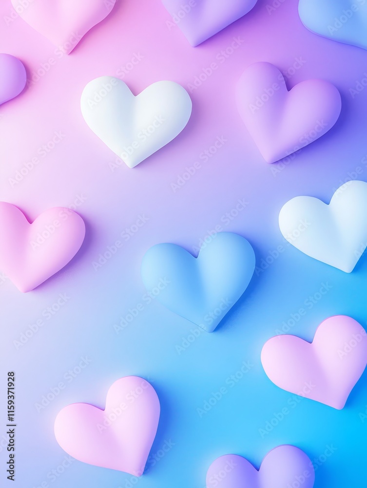 Pastel Gradient Floating Heart Silhouettes - Dreamy pastel hearts float on a vibrant gradient background, symbolizing love, gentleness, hope, serenity, and joy. Pastel Gradient Floating Heart Silhouettes - Dreamy pastel hearts float on a vibrant gradient background, symbolizing love, gentleness, hope, serenity, and joy.