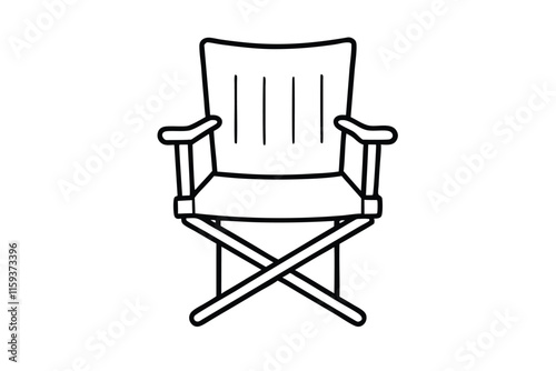 Cinema director chair icon line art vector illustration