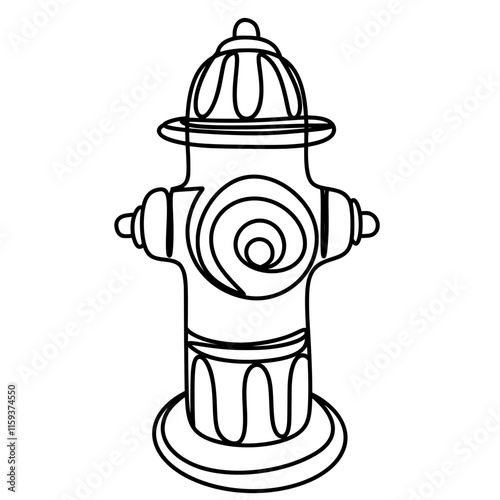  Fire hydrant continuous line art drawing