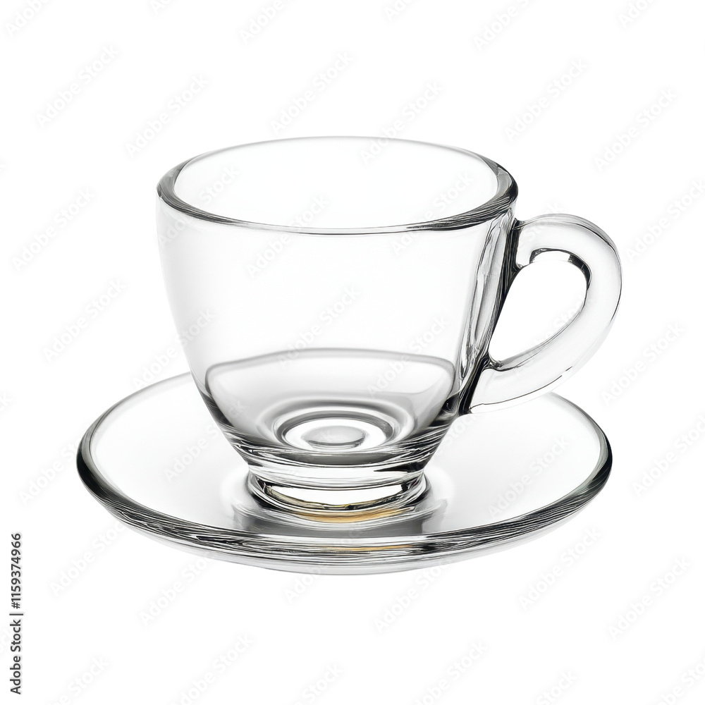 Clear Glass Cup and Saucer with Elegant Design for Beverages Clear Glass Cup and Saucer with Elegant Design for Beverages