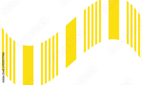 abstract simple decorative yellow thin and thick flag pattern art.