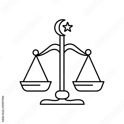 Shariah Islamic law color icon. Muslim religion.