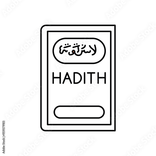 Hadith color icon. Muslim religion.