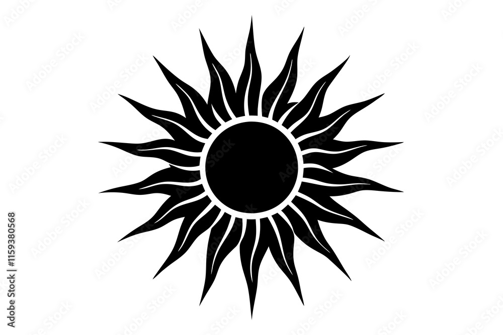 Sun Icon Vector Illustration on White Background Sun Icon Vector Illustration on White Background