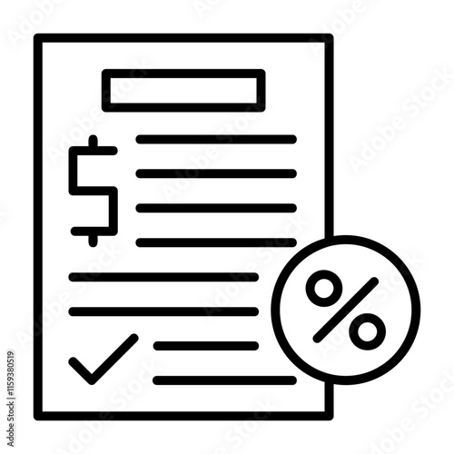 Taxation Outline Style Icon