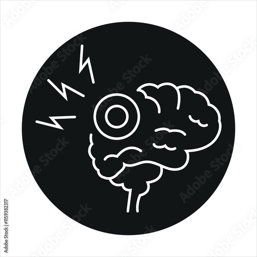 Concussions line color icon. Household injuries sign for web page