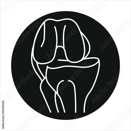 Dislocated knee line color icon. Household injuries sign for web page