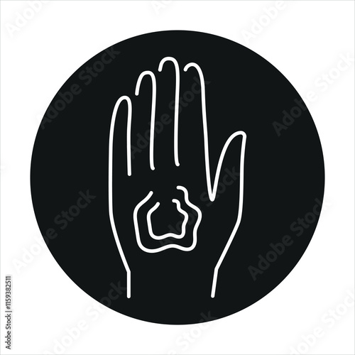 Scald line color icon. Household injuries sign for web page