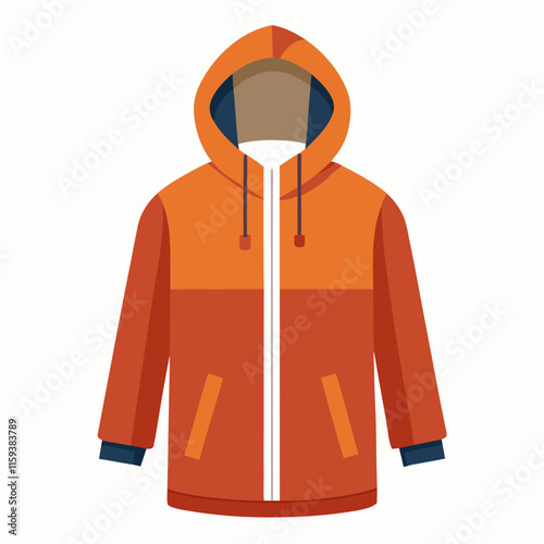 orange hooded jacket vector illustration  
