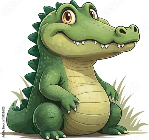 a cartoon of a crocodile with a mouth open and a picture of a crocodile.