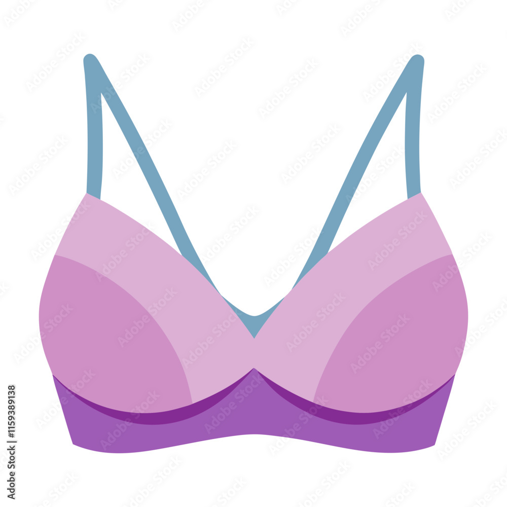 purple and lavender bralette with straps, vector illustration of a purple and lavender bralette featuring thin blue straps and a modern v-neck design, perfect for lingerie.
purple and lavender bralette with straps, vector illustration of a purple and lavender bralette featuring thin blue straps and a modern v-neck design, perfect for lingerie.