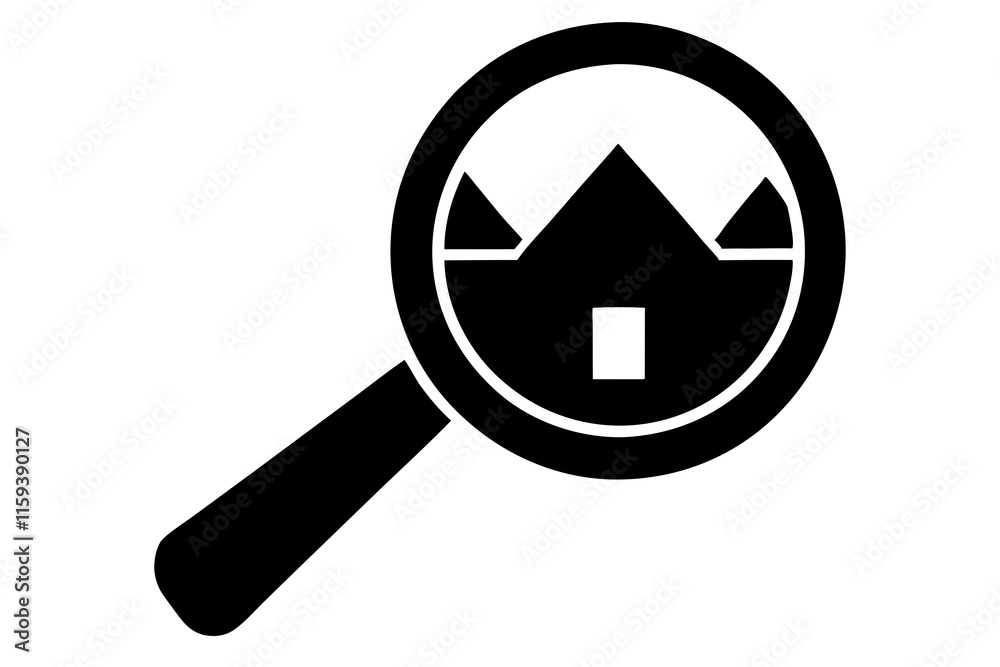 Vector Illustration of Search Icon Silhouette on White Background Vector Illustration of Search Icon Silhouette on White Background