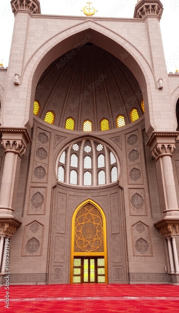 Obraz premium illustration of amazing architecture design of muslim mosque