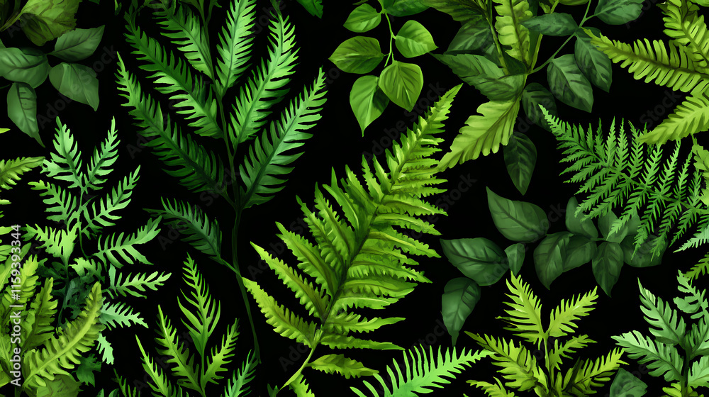 Obraz premium greenery watercolor botanical fern