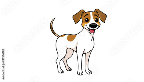 Beagle puppy isolated on white background, cute and happy small dog portrait