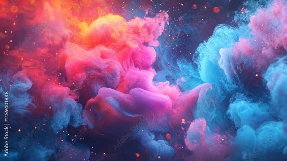 Colorful abstract clouds blending vibrant hues Colorful abstract clouds blending vibrant hues