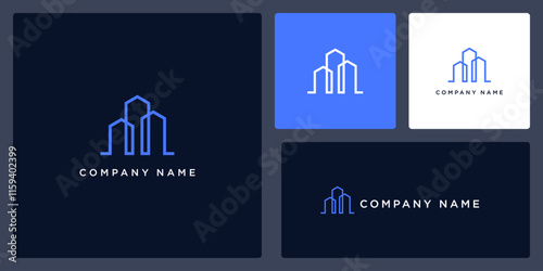 Outline property logo design template