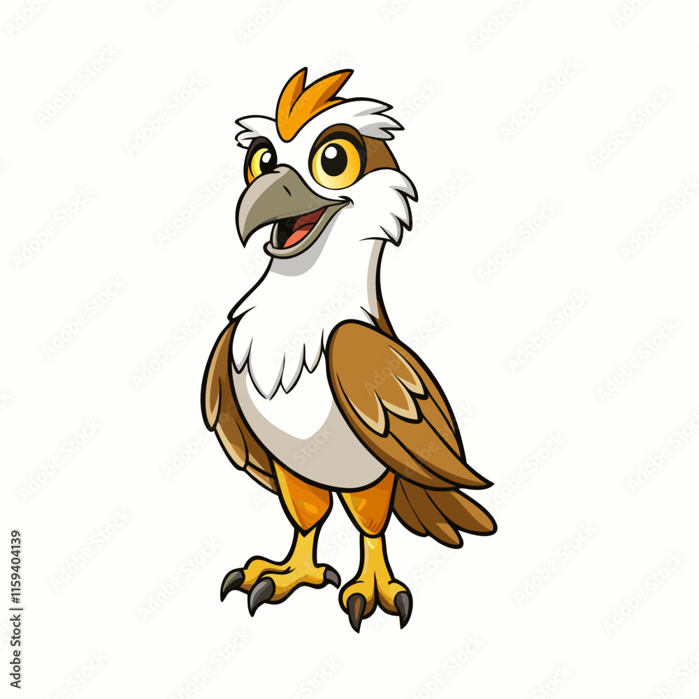 Fototapeta premium Cartoon Osprey Vector Illustration with White Background – Fun and Detailed Design