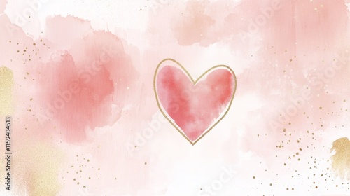 A soft watercolor background featuring a heart, ideal for romantic themes.
