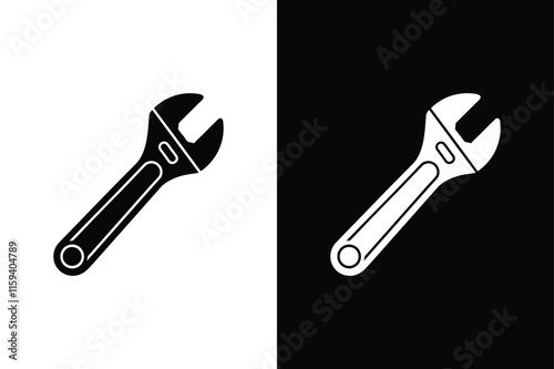 Adjustable Wrench icon vector on White Background ,Vector Art Illustration on white background.