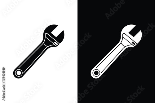 Adjustable Wrench icon vector on White Background ,Vector Art Illustration on white background.