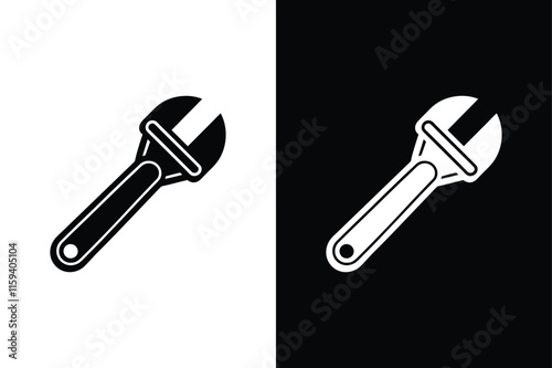 Adjustable Wrench icon vector on White Background ,Vector Art Illustration on white background.