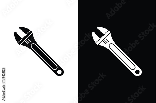 Adjustable Wrench icon vector on White Background ,Vector Art Illustration on white background.