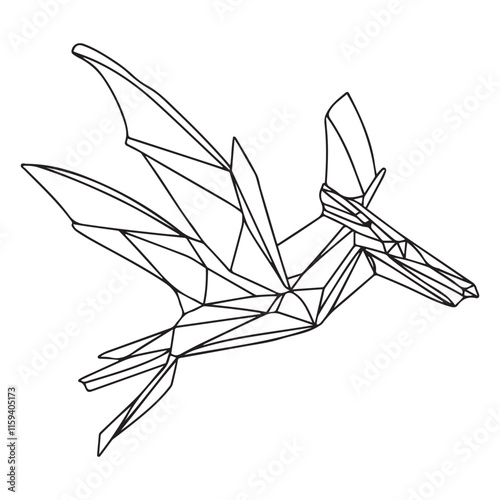 Pteranodon line art vector drawing