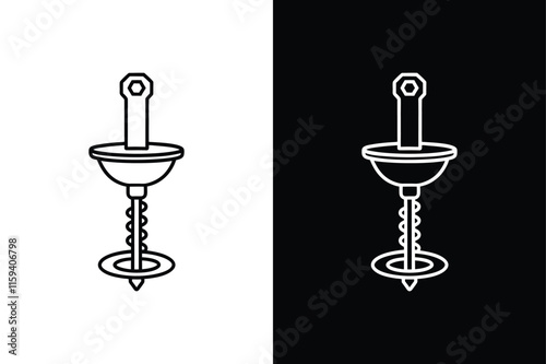 Closet Auger icon vector on White Background ,Vector Art Illustration on white background.