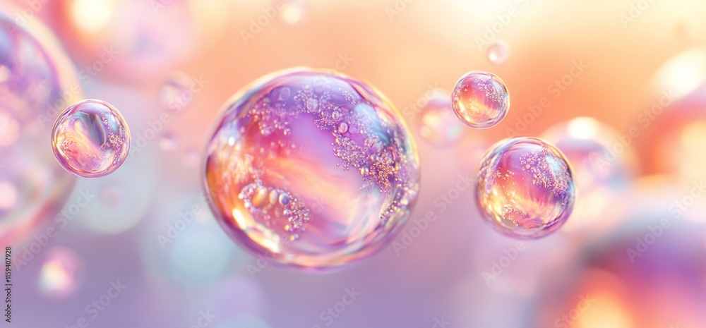 Abstract pastel iridescent bubbles floating. Abstract pastel iridescent bubbles floating.