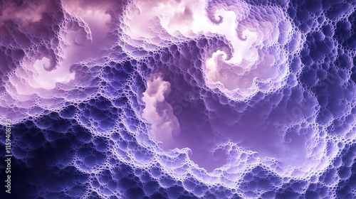 Intricate fractal patterns with a cosmic, kaleidoscopic feel in purple tone colors.