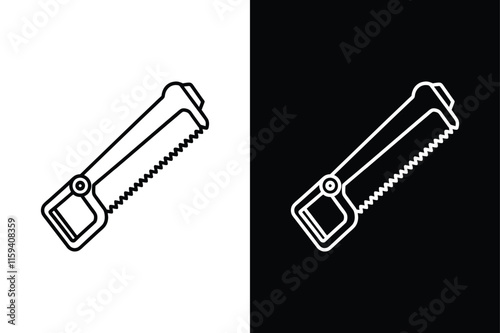 Hacksaw icon vector on White Background ,Vector Art Illustration on white background.