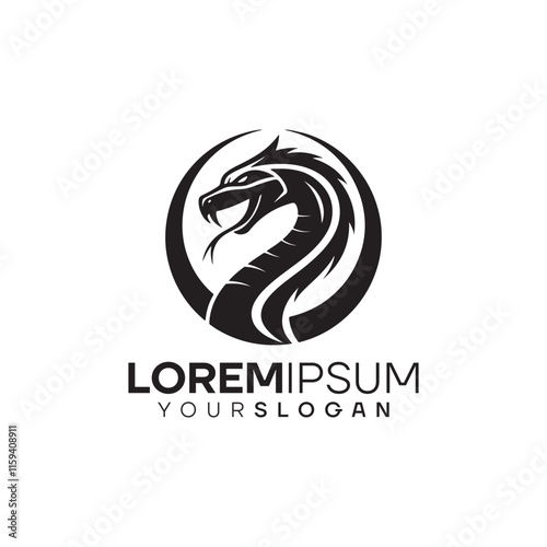 Fierce Serpent Emblem Design Vector Logo Design Template photo