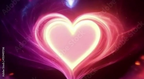 Valentine day loopable backdrop, Happy Valentines day animation background with flying hearts and sparkles. 4K