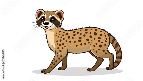 Cheetah and leopard cartoon characters isolated on white background