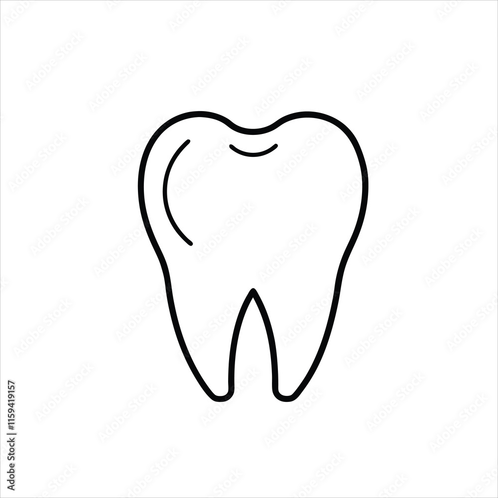 Minimalist Dental Care Icon in Line Art Style Minimalist Dental Care Icon in Line Art Style