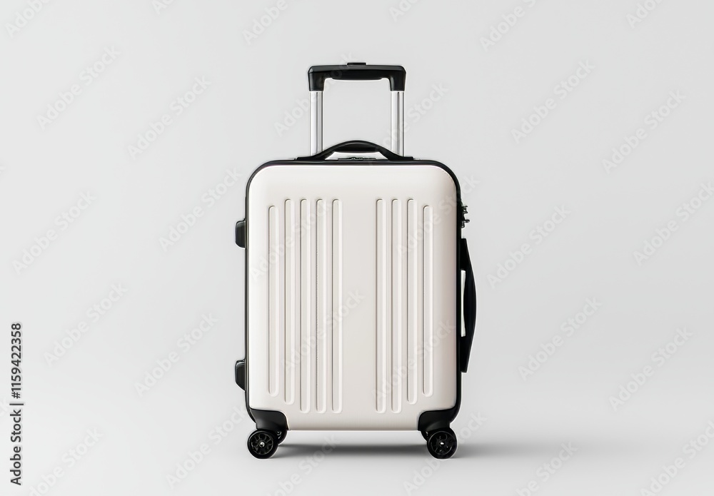 Large gray travel suitcase, image of an isolated object with a shadow on a transparent background. Large gray travel suitcase, image of an isolated object with a shadow on a transparent background.