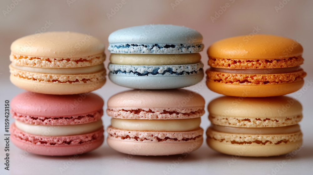 Fototapeta premium macaroons on a wooden table